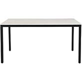 Parson 60" Dining Table in White Marble & Black Iron