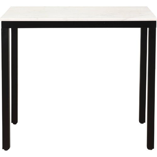 Parson Mini Desk White Marble & Black Iron