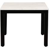 Parson Side Table in White Marble & Black Iron