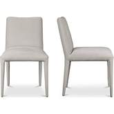 Calla Dining Chair Light Grey Fabric & Wood (Set of 2)