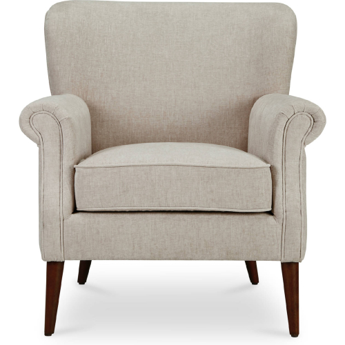 Harriet Accent Chair in Beige Fabric & Wood