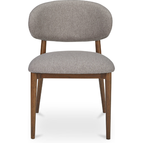 Ellie Dining Chair in Light Brown Fabric & Wood