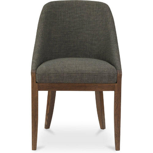 Edward Dining Chair in Heather Green Fabric & Wood