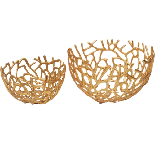 Nest Bowls in Metallic Gold Aluminum (Set of 2)