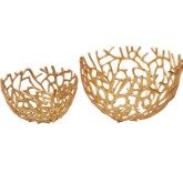 Nest Bowls in Metallic Gold Aluminum (Set of 2)