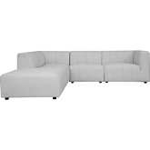 Lyric 5 Piece Modular Sectional Sofa w/ Left Chaise in Channel Tufted Oatmeal