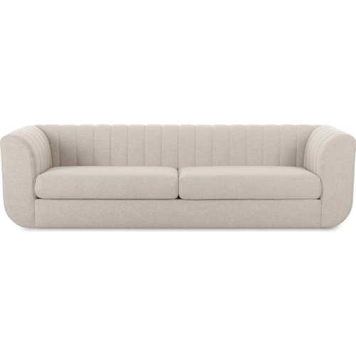 Rosy Sofa in Channel Tufted Oatmeal Beige Fabric