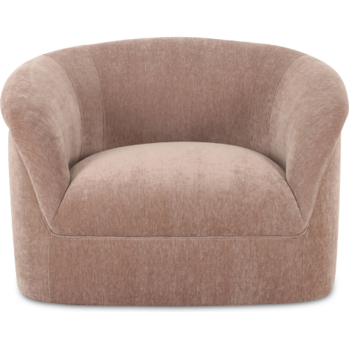 Thora Accent Lounge Chair in Blush Pink Textured Velvet Fabric