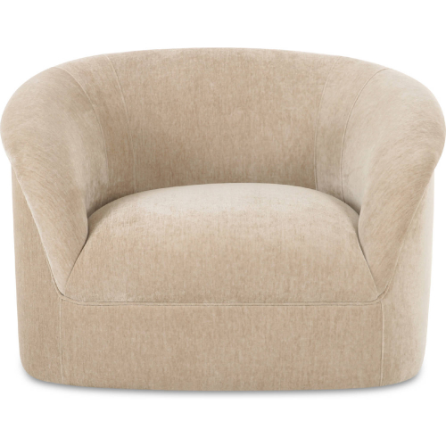 Thora Accent Lounge Chair in Beige Textured Velvet Fabric