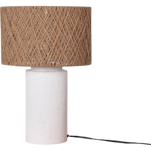 Aine Table Lamp in Natural Jute & White Iron