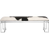 Appa Bench in Cowhide on Stainless Steel