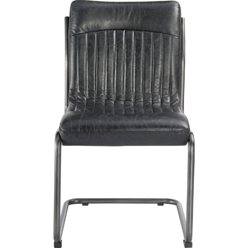 Ansel Dining Chair in Black Top Grain Leather (Set of 2)