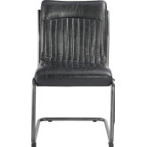 Ansel Dining Chair in Black Top Grain Leather (Set of 2)