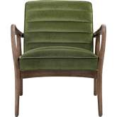 Anderson Arm Chair in Channel Tufted Dark Ivy Green Velvet