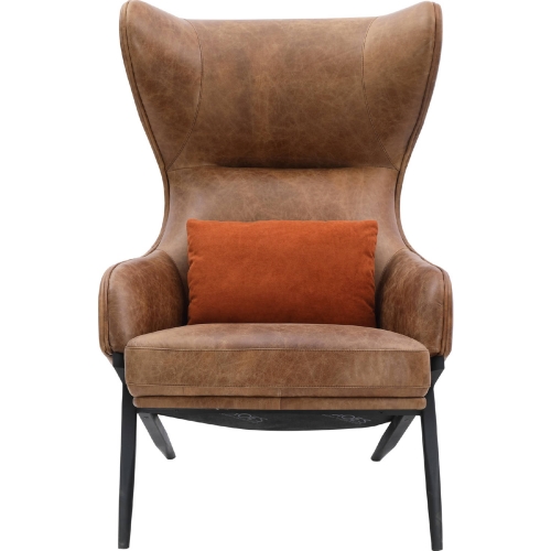 Amos Accent Chair in Cappuccino Brown Top Grain Leather