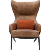 Amos Accent Chair in Cappuccino Brown Top Grain Leather