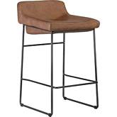 Starlet Counter Stool in Cappuccino Top Grain Leather (Set of 2)