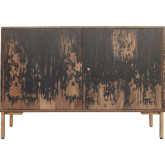 Artists Sideboard in Rough Unfinished & Black Wood