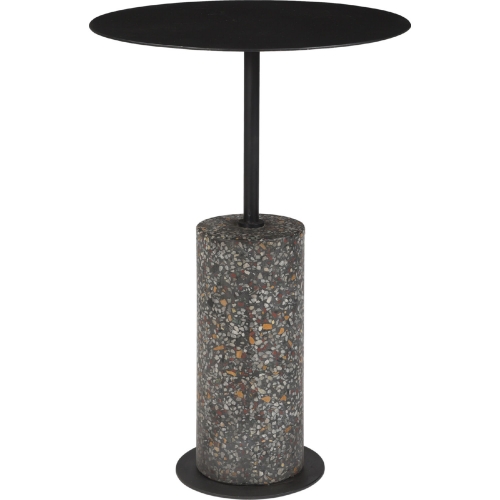 Lillith Accent Table in Black Iron & Terrazzo