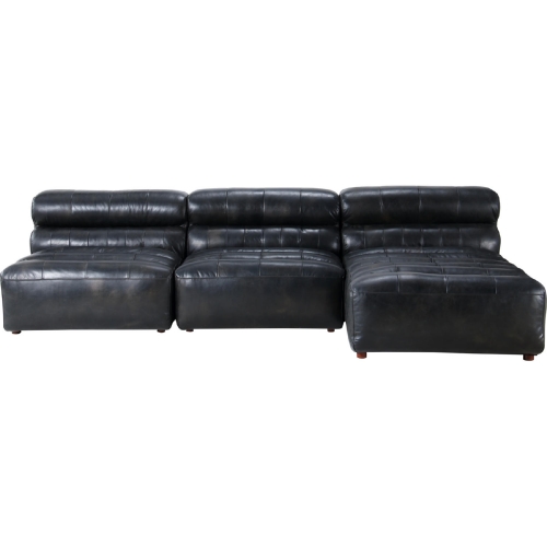 Ramsay Signature Modular Sectional in Antique Black Top Grain Leather