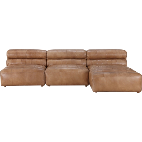 Ramsay Signature Modular Sectional Sofa in Tan Top Grain Leather