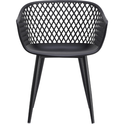 Piazza Outdoor Chair in Black Metal & Poly (Set of 2)