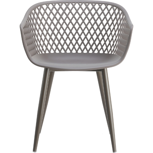 Piazza Outdoor Chair in Grey Metal & Poly (Set of 2)