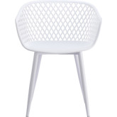 Piazza Outdoor Chair in White Metal & Poly (Set of 2)