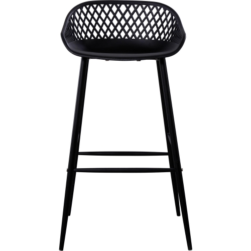 Piazza Outdoor Bar Stool in Black Poly & Metal (Set of 2)