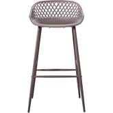 Piazza Outdoor Bar Stool in Grey Poly & Metal (Set of 2)