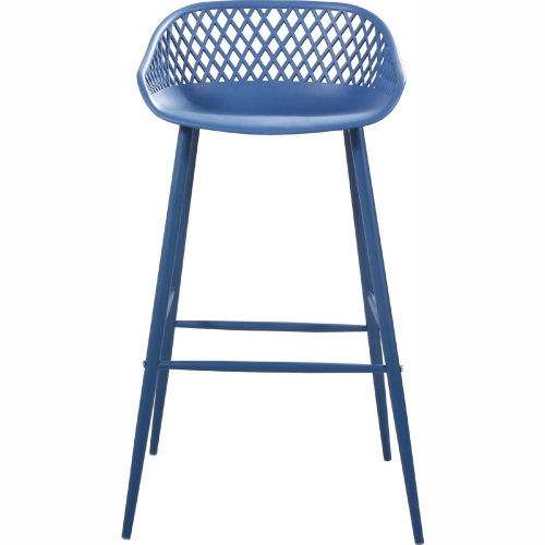 Piazza Outdoor Bar Stool in Blue Poly (Set of 2)