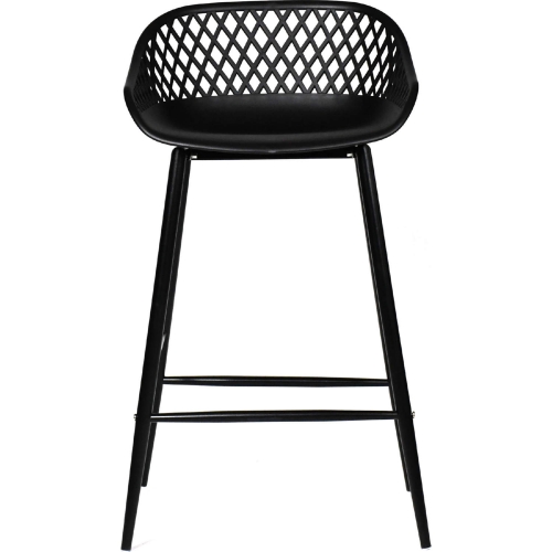 Piazza Outdoor Counter Stool in Black Poly (Set of 2)