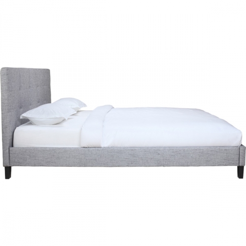 Eliza Queen Bed in Light Grey Fabric