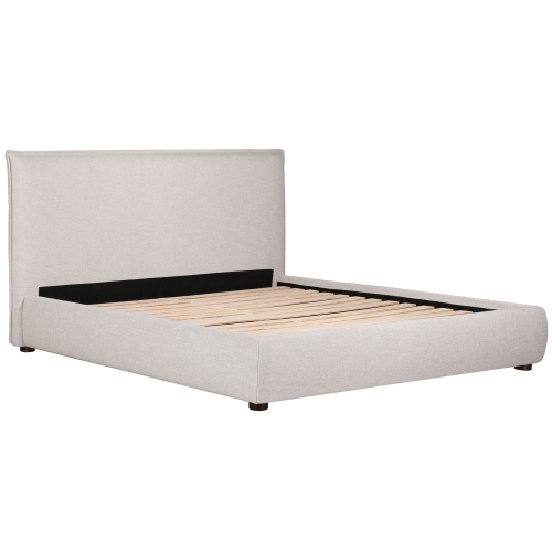 Luzon Queen Bed in Light Grey Fabric