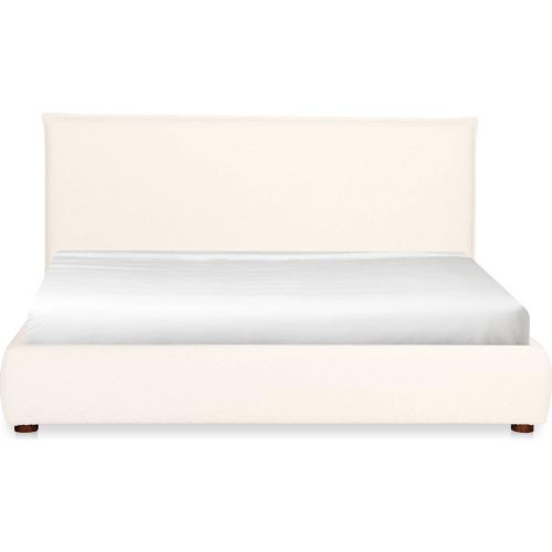 Recharge Queen Bed in White Boucle Fabric