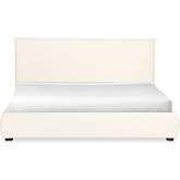 Recharge Queen Bed in White Boucle Fabric