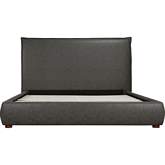 Luzon Queen Bed w/ Tall Headboard in Slate Vegan Leather