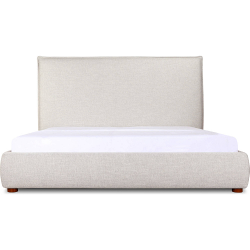 Luzon Tall Headboard King Bed in in Light Grey Fabric