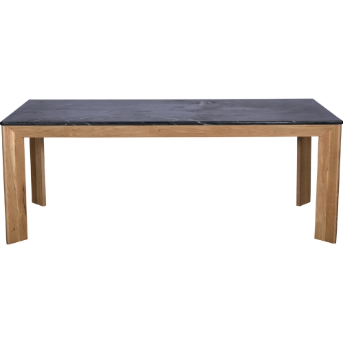 Angle 80" Dining Table in Black Marble & Natural Oak