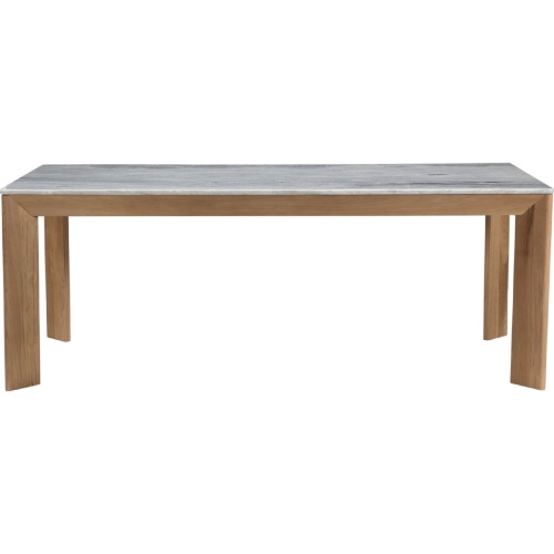 Angle 80" Dining Table in Ashen Grey Marble & Natural Oak