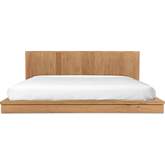 Plank King Bed in Natural Finish Oak