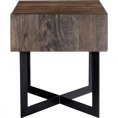 Tiburon Side Table in Solid Mango Wood & Iron