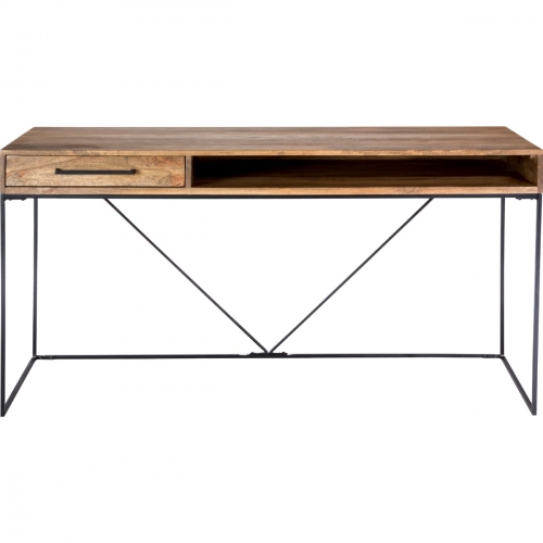 Colvin Desk in Solid Mango Wood on Iron Base