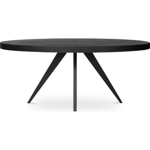 Parq 72" Oval Dining Table in Black Finish Wood