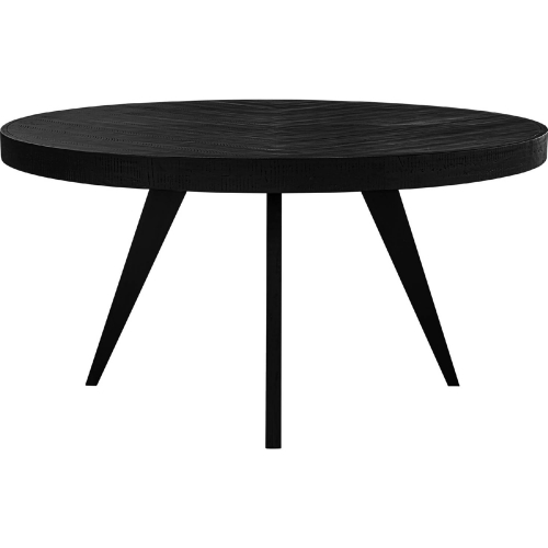 Parq 60" Round Dining Table in Black Finish Wood