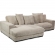 Plunge Sectional Sofa with Reversible Chaise in Cappuccino Corduroy Fabric