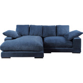 Plunge Sectional Sofa w/ Reversible Chaise in Navy Blue Corduroy