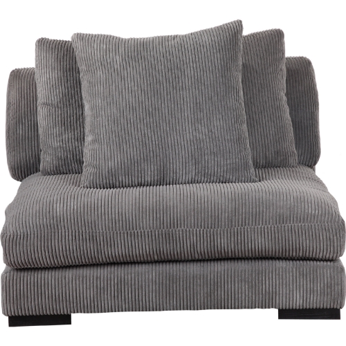 Tumble Slipper Chair Sectional Sofa Unit in Charcoal Grey Fabric