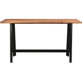 Craftsman Bar Table in Acacia on Black Steel Base