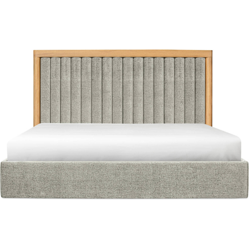 Nina King Bed in Channel Tufted Grey Mist Fabric